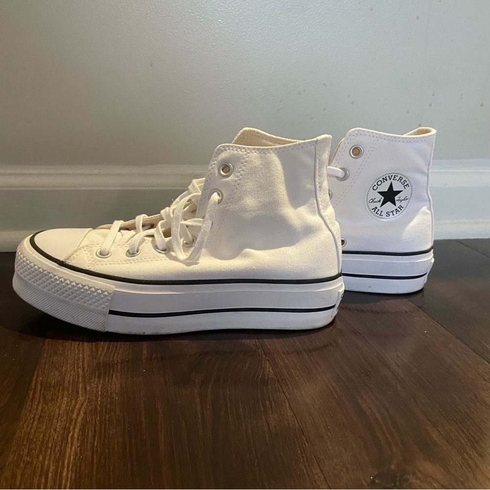 White Converse Platform Sneakers